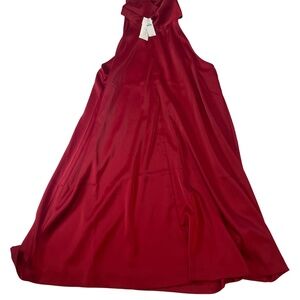 NWT Banana Republic Red High Neck Sleeveless A-line‎ Halter Dress Womens Large
